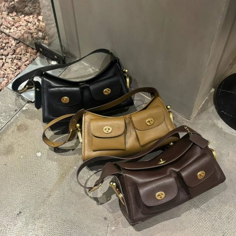 Leather Crossbody Bag Black Classic Shoulder Bag