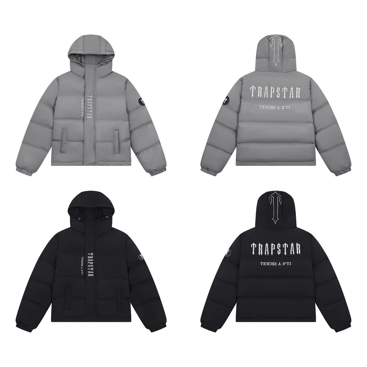 Trapstar Hooded Puffer Jacket Grey Urban Streetwear