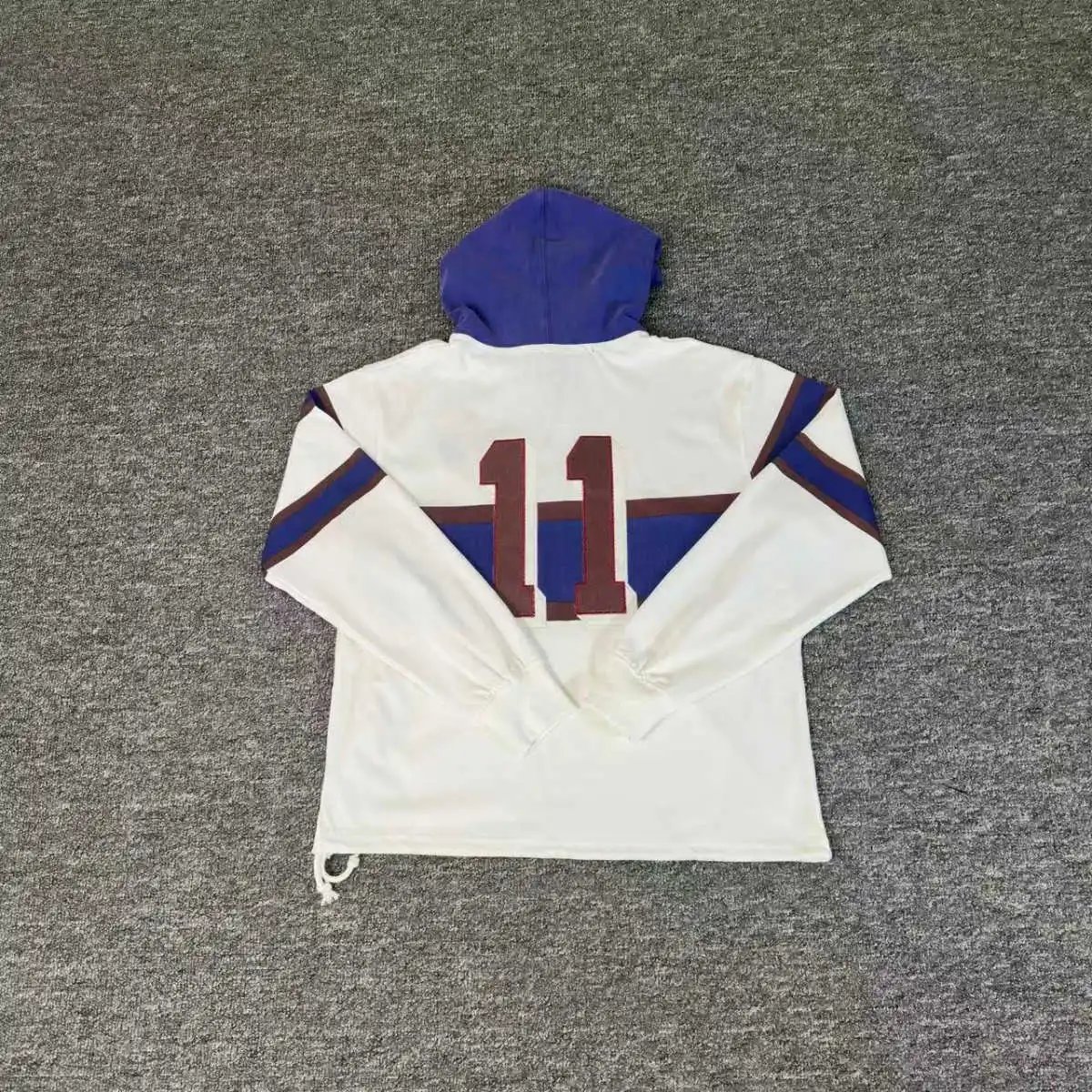 Unbranded Hoodie White Blue Red Sporty Jacket