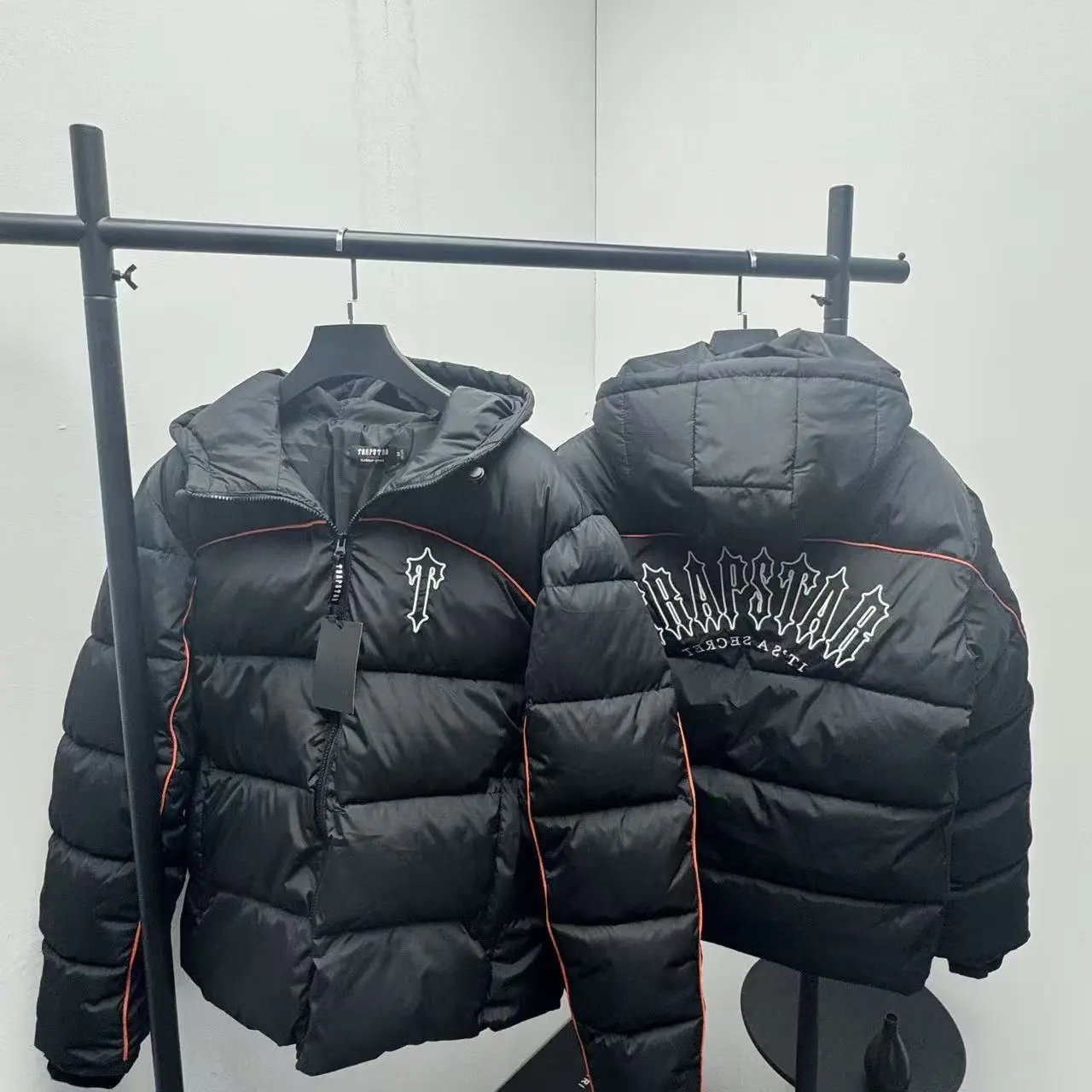 Trapt Black Puffer Jacket Gothic Style