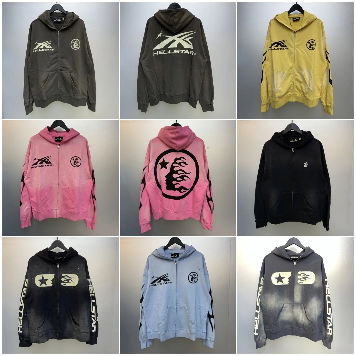 Hellstar Zip Hoodie Multicolour Streetwear Jacket