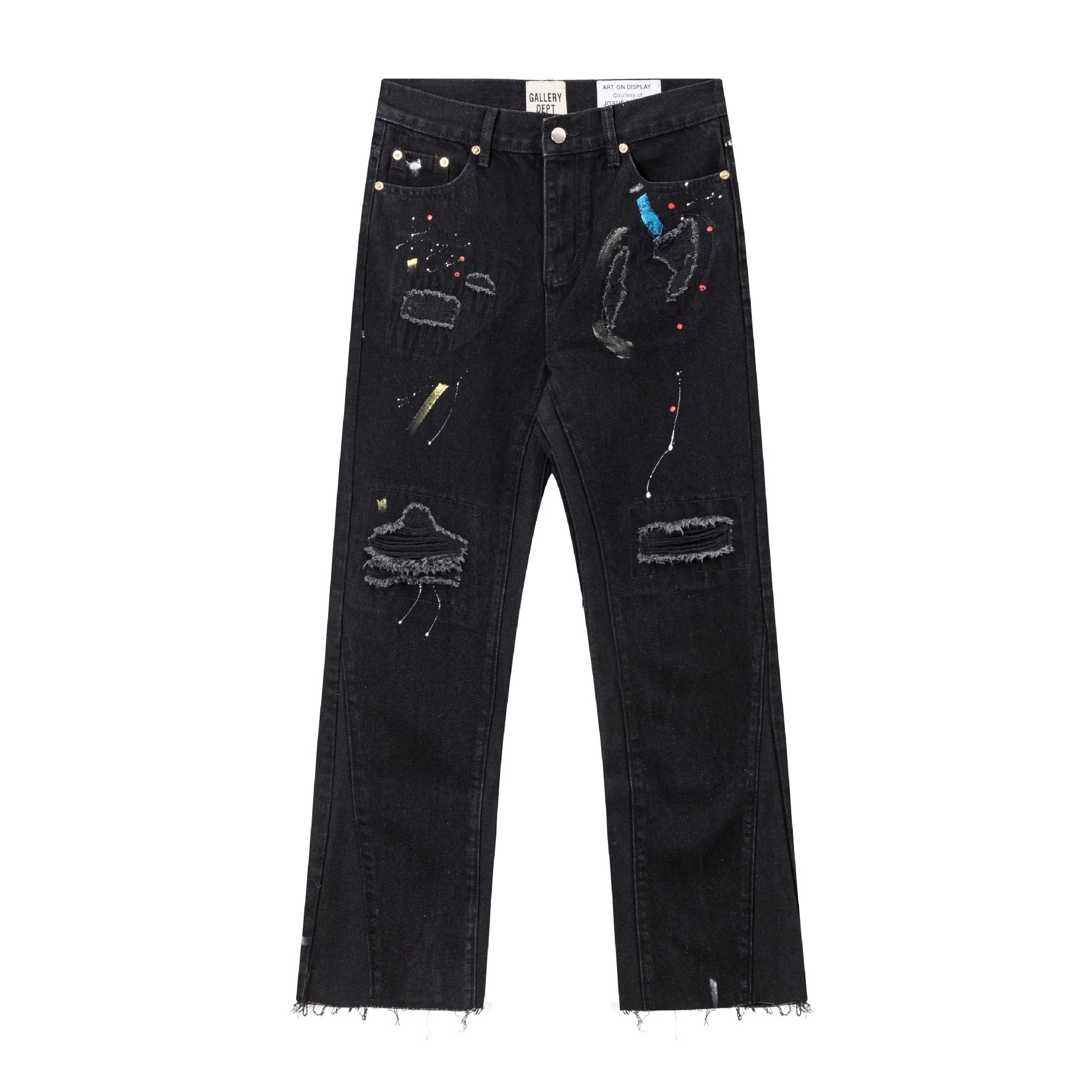 Gallery Dept Black Distressed Artwork Jeans