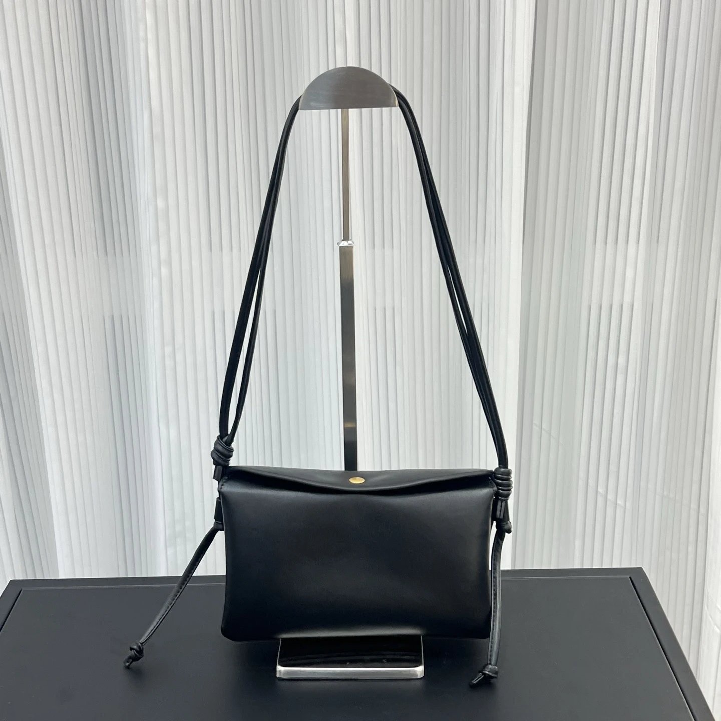 Minimalist Leather Crossbody Black Shoulder Bag