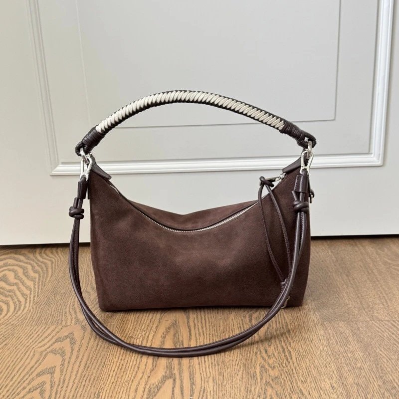 Brown Leather Hobo Shoulder Bag