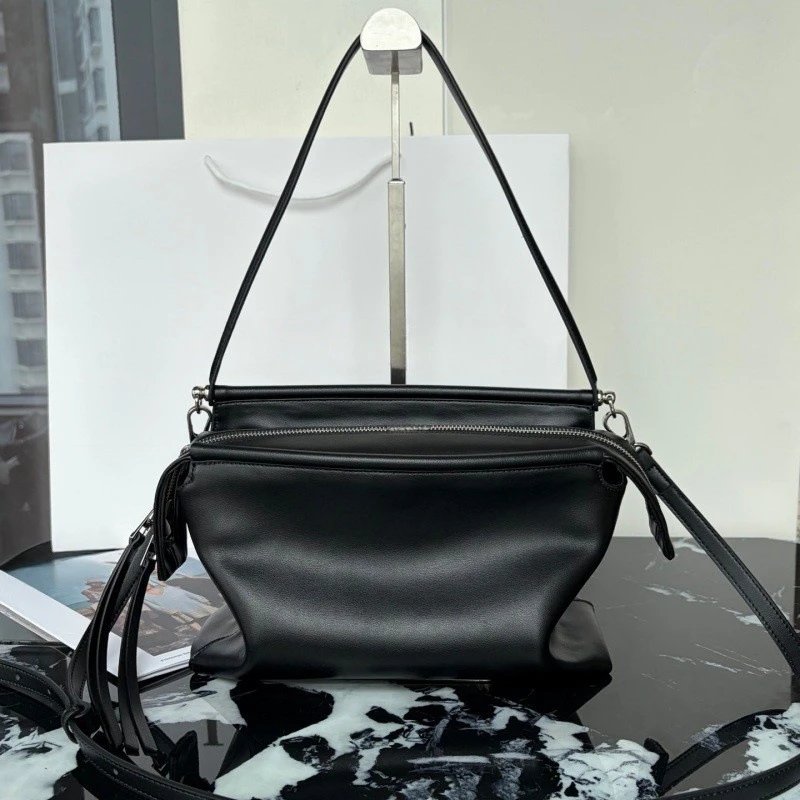 Leather Crossbody Black Minimalist Handbag