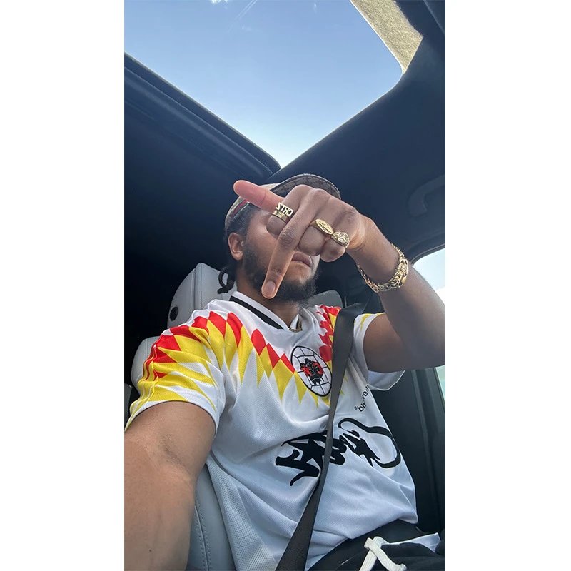 White Yellow Red Pattern Polo Shirt