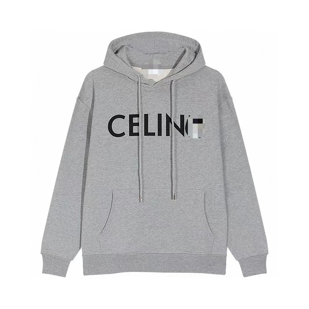Celine Logo Print Black Hoodie - 6