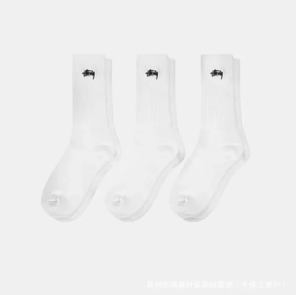 Stussy Classic Logo Crew Socks Black - 5
