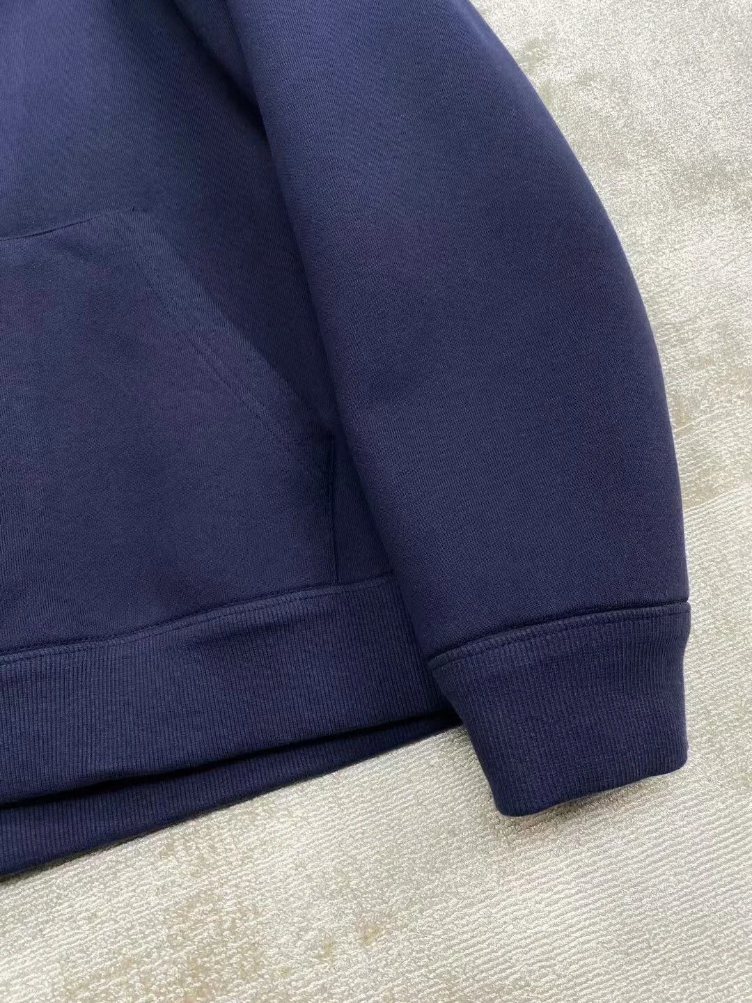 Miu Miu Logo-Embroidered Navy Zip-Up Hoodie - 8
