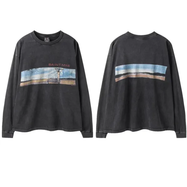 Saint Michael Saint MX6 Distressed Long-Sleeve T-Shirt - 1