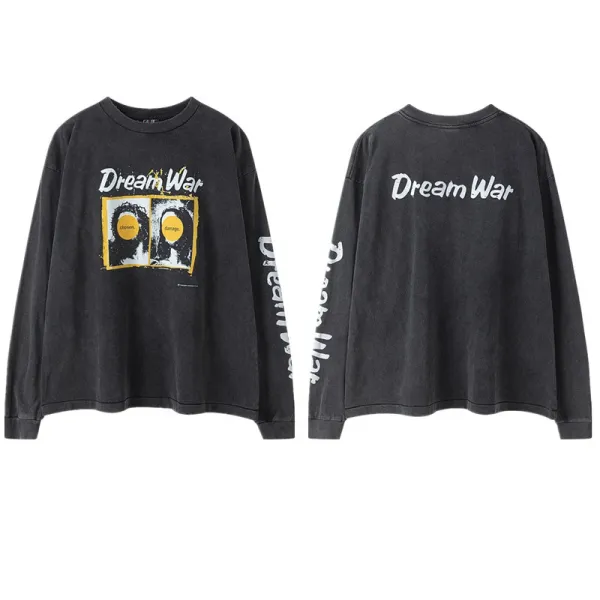 Dream War Graphic Long-Sleeve T-Shirt Black - 1