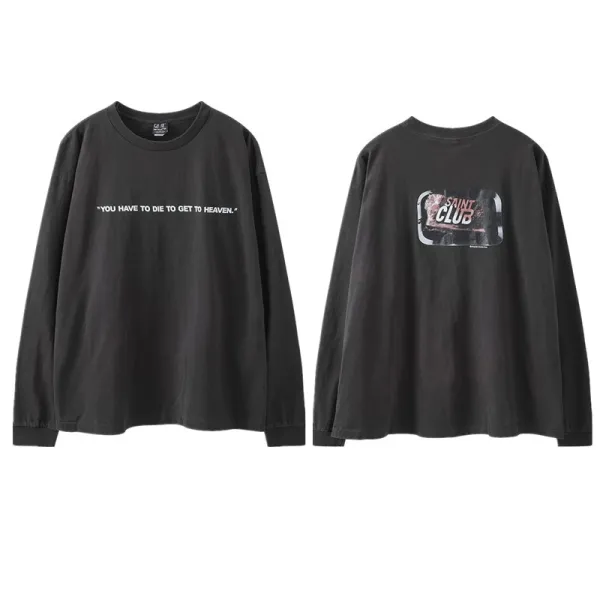Saint Club Long Sleeve T-Shirt Black - 1