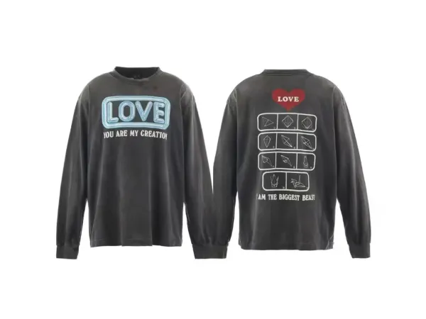 Play Comme des Garçons x Unknown Artist Love Creation Long-Sleeve T-Shirt Black - 1