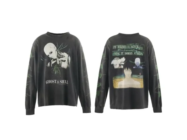 Ghost in the Shell x Collaborative Design Long-Sleeve Graphic Tee Black - 1