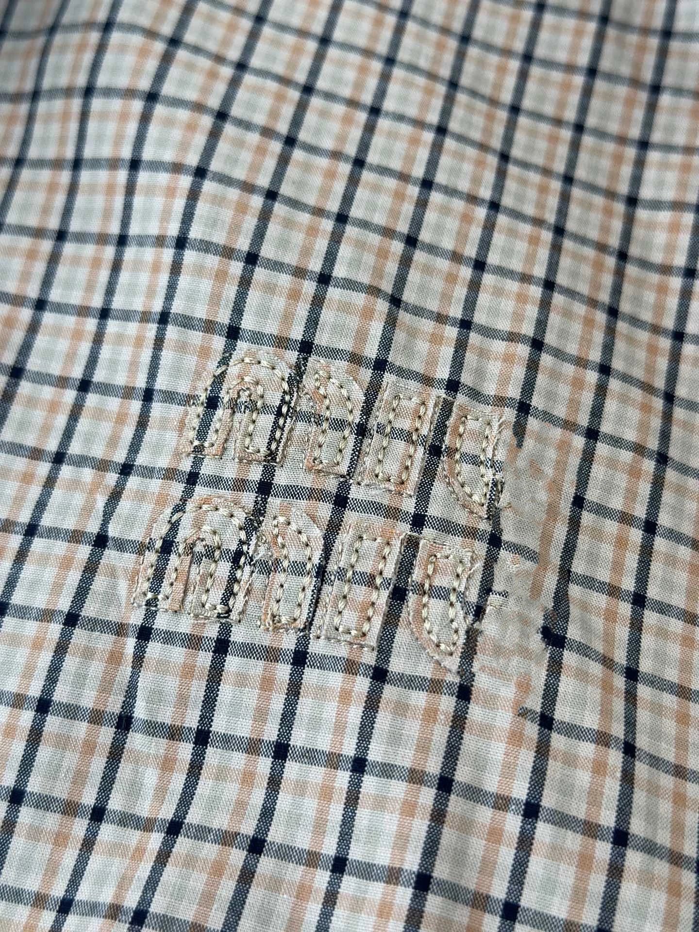 Miu Miu Grid-Print Windbreaker Jacket in Beige - 7