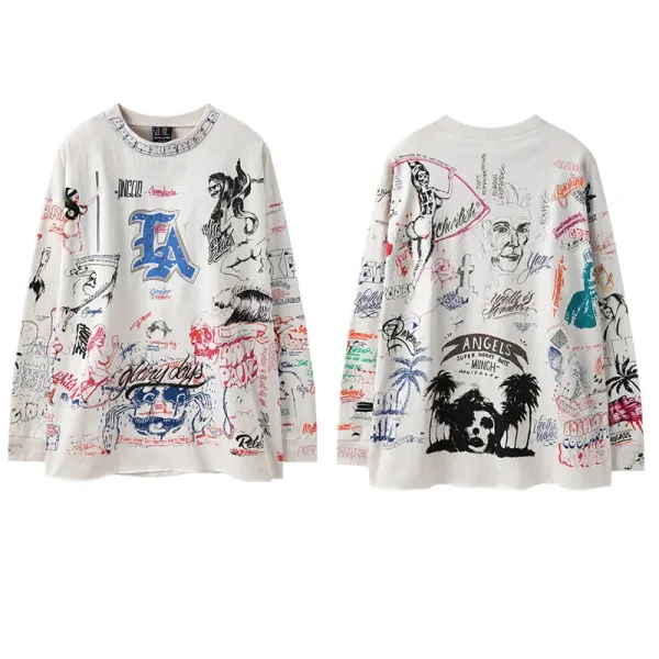 UNDEFEATED x Unknown Artist Graffiti Print Oversized Long-Sleeve T-Shirt - 1