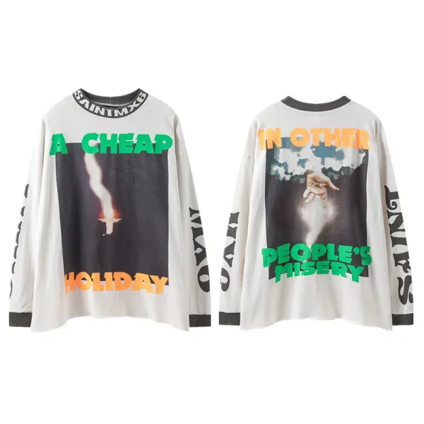 Saint Michael A Cheap Holiday x In Other People's Misery Long-Sleeve Graphic T-Shirt - 1