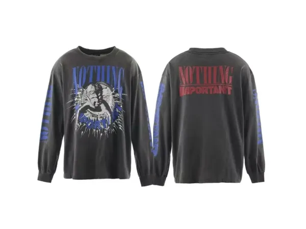 Nothing Important Graphic Long-Sleeve T-Shirt Black - 1