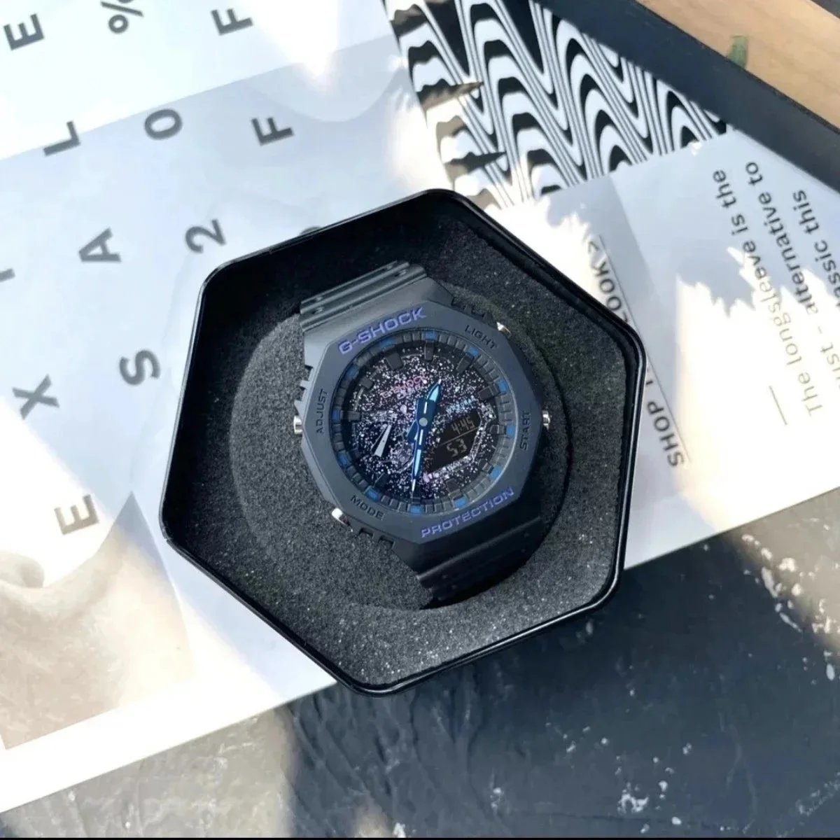 Blue and black full of stars
