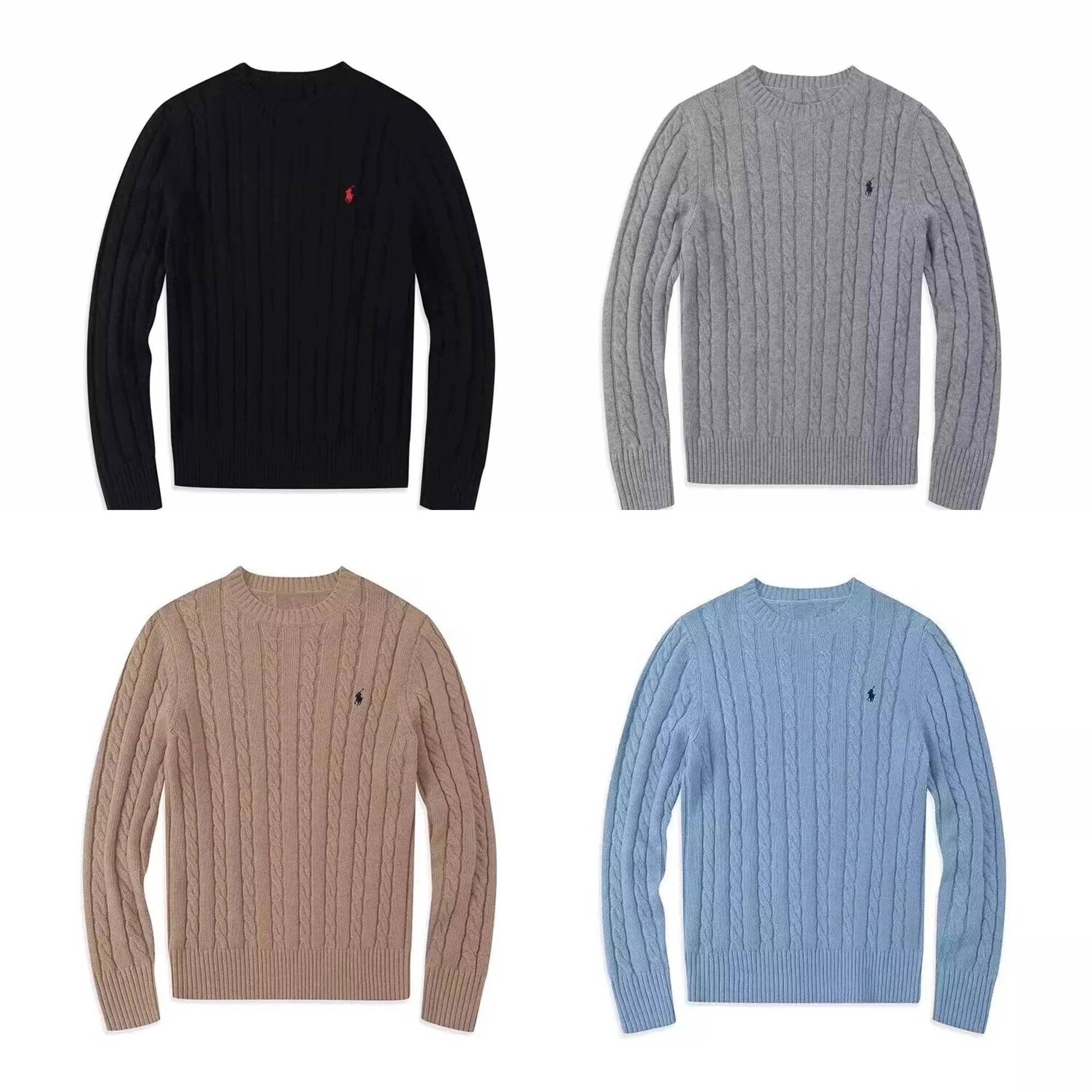 Round neck sweater, casual wool knit sweater
