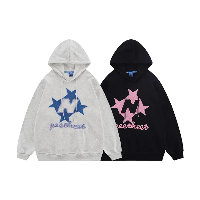 Aelfric Eden Hoodies & Sweatshirts Star Appliqué Pullover Hoodie product detail image 4