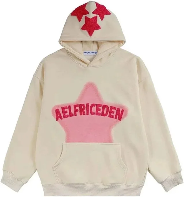 Aelfric Eden Hoodies & Sweatshirts Star Appliqué Pullover Hoodie product detail image 10