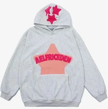 Aelfric Eden Hoodies & Sweatshirts Star Appliqué Pullover Hoodie product detail image 7