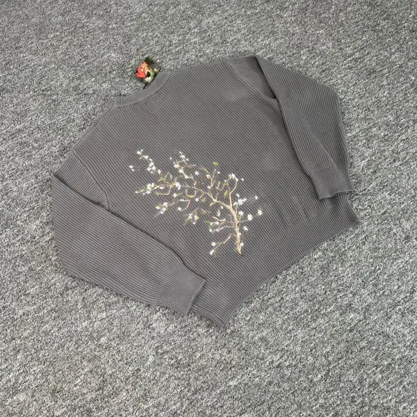 Design Embroidered Cherry Blossom White Long-Sleeve Base-Layer Top - 29