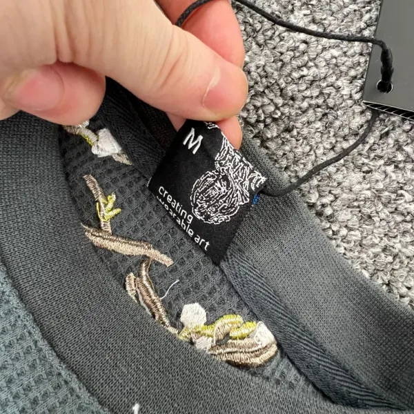 Design Embroidered Cherry Blossom White Long-Sleeve Base-Layer Top - 23