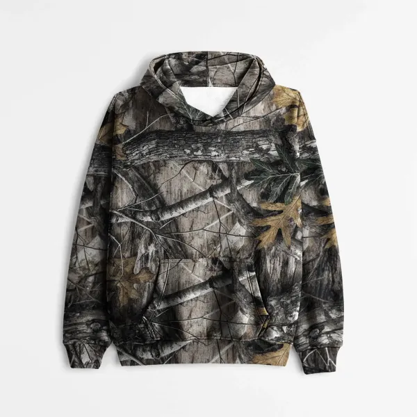 Design Camo Leaf Print Oversized Hoodie - 25