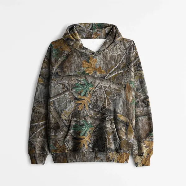 Design Camo Leaf Print Oversized Hoodie - 6