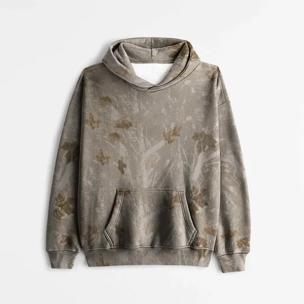 Design Camo Leaf Print Oversized Hoodie - 17