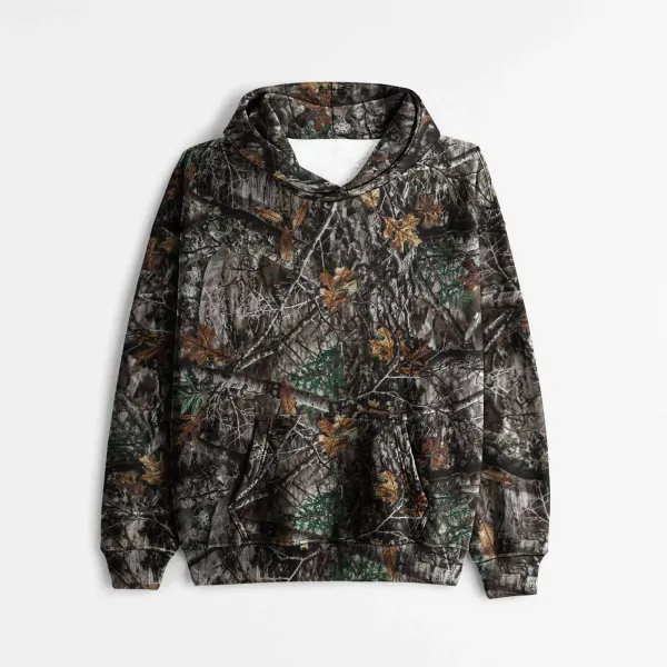 Design Camo Leaf Print Oversized Hoodie - 4