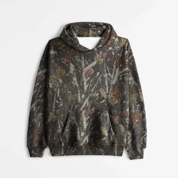 Design Camo Leaf Print Oversized Hoodie - 12