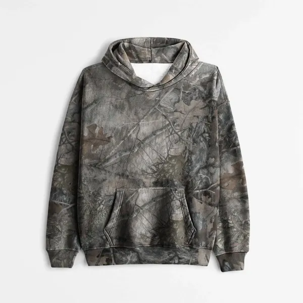 Design Camo Leaf Print Oversized Hoodie - 20