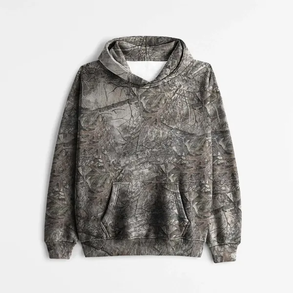 Design Camo Print Hoodie Gray Multicolor - 1
