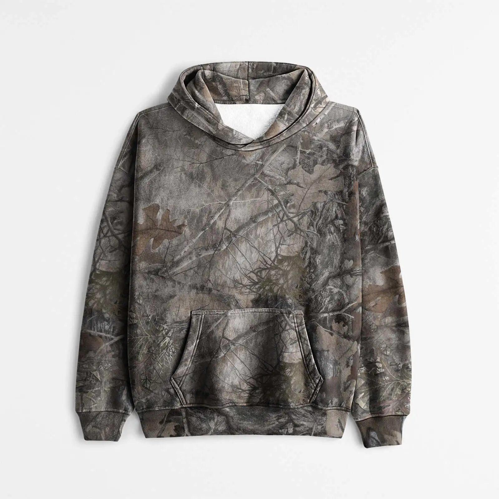 Design Camo Leaf Print Oversized Hoodie - 14