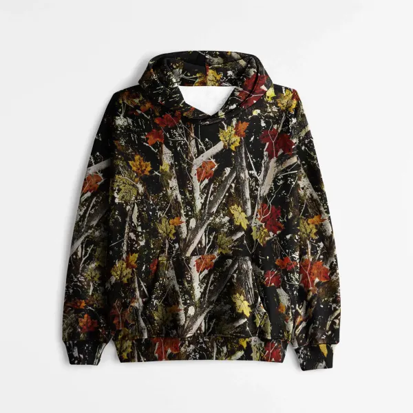 Design Camo Leaf Print Oversized Hoodie - 11