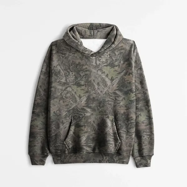 Design Camo Leaf Print Hoodie - 1