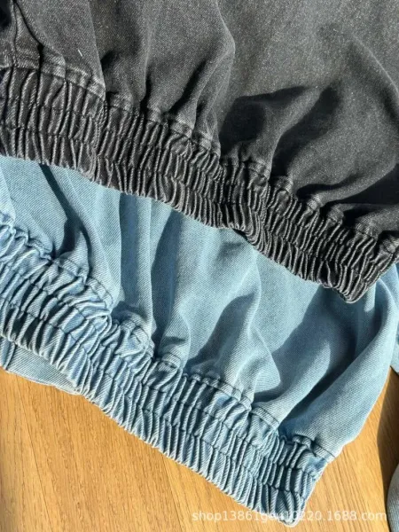 Design Denim Bomber Jacket with Triple Stripe Detail Black - 6