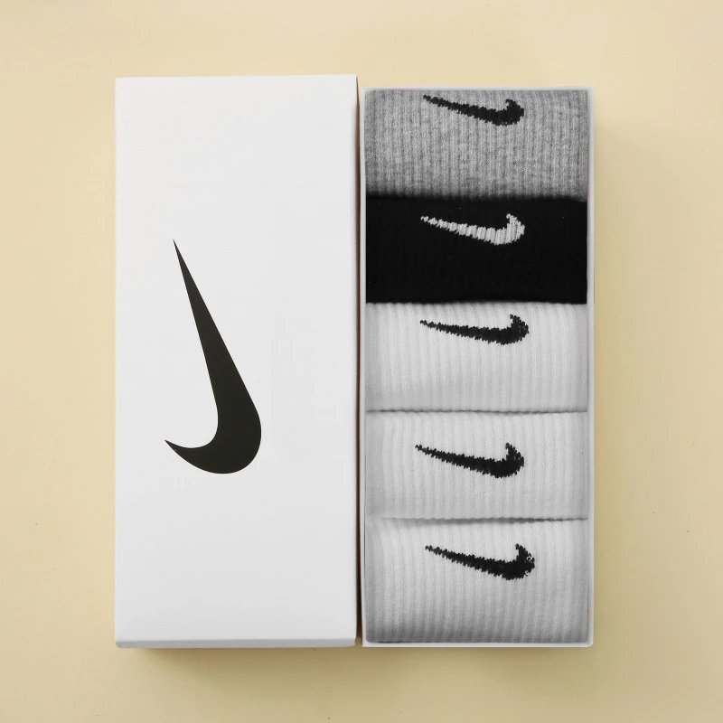 Five pairs set [3 white+1 black+1 gray]