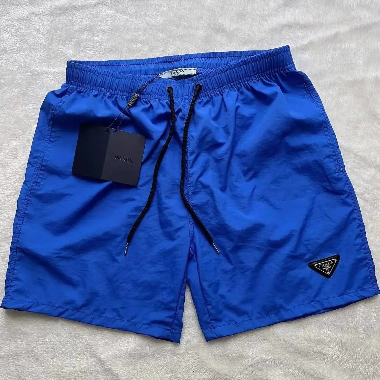 Prada Swimwear Drawstring Swim Shorts with Triangle Logo Patch image 11