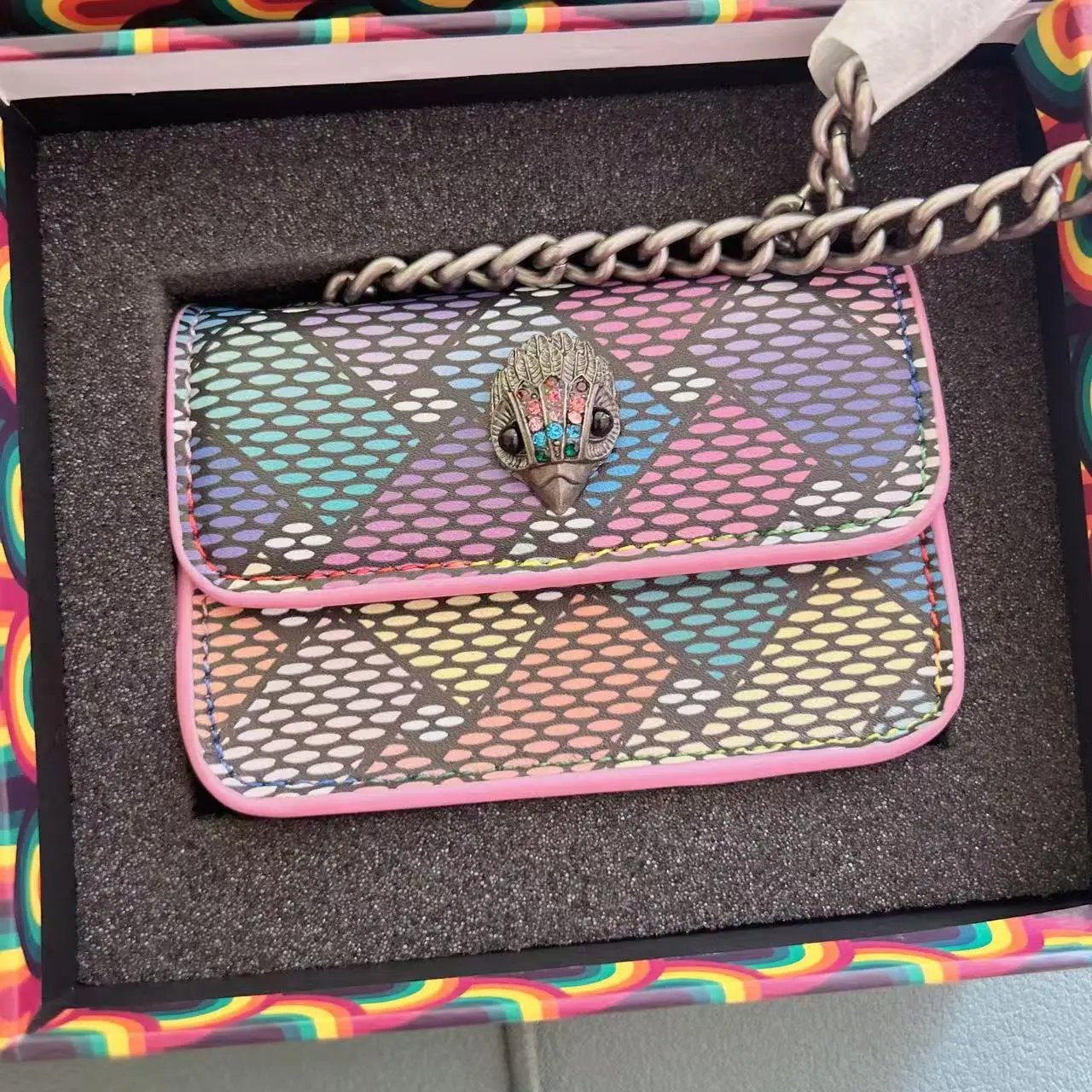 Kurt Geiger Crossbody Bags Mini Kensington quilted chain bag — colored diamond color