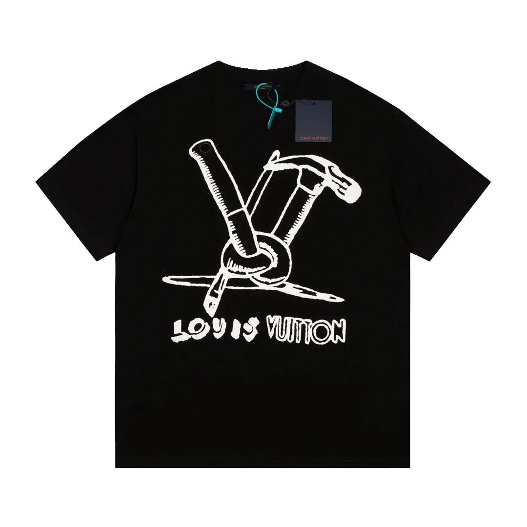 Louis Vuitton T-Shirts Short-Sleeve LV Logo Print — 16