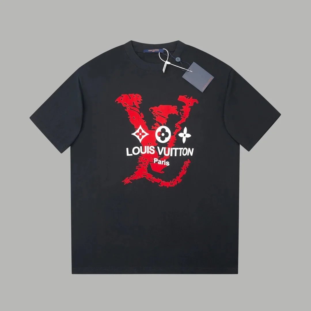 Louis Vuitton T-Shirts Short-Sleeve LV Logo Print image 6