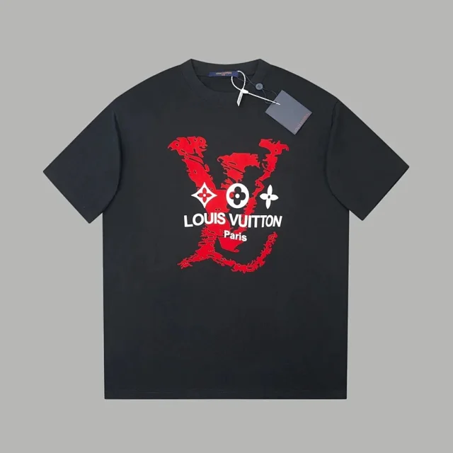Louis Vuitton T-Shirts Short-Sleeve LV Logo Print product detail image 5