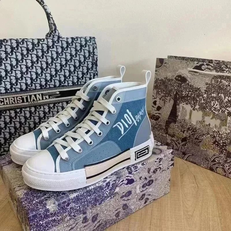 Dior Sneakers Oblique Logo High-Top Canvas image 3