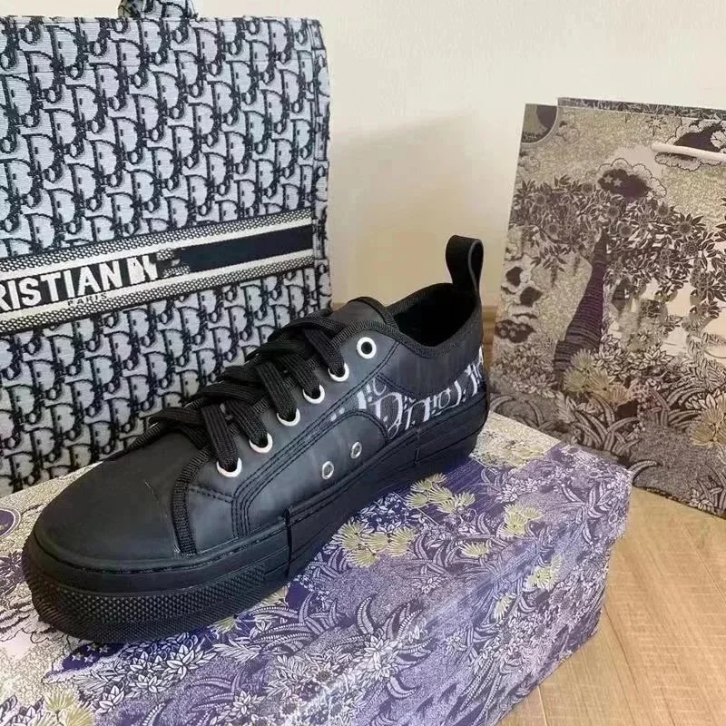 Dior Sneakers Oblique Logo High-Top Canvas — Black low-top
