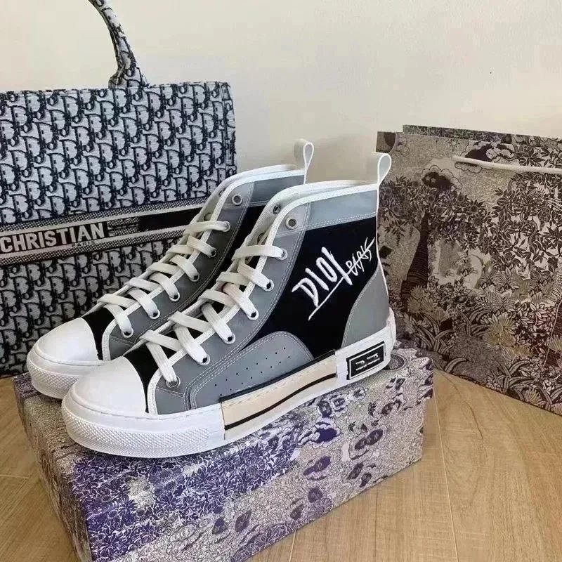Dior Sneakers Oblique Logo High-Top Canvas — Denim Black High-top