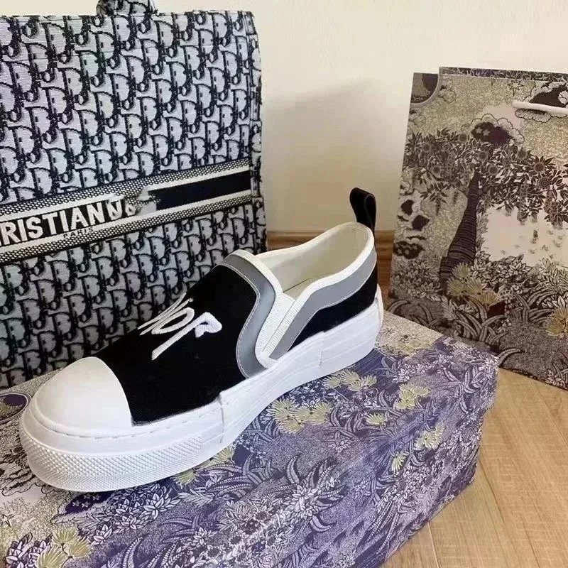 Dior Sneakers Oblique Logo High-Top Canvas — Denim Black Low